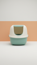 Designer litter box in matte milk white
